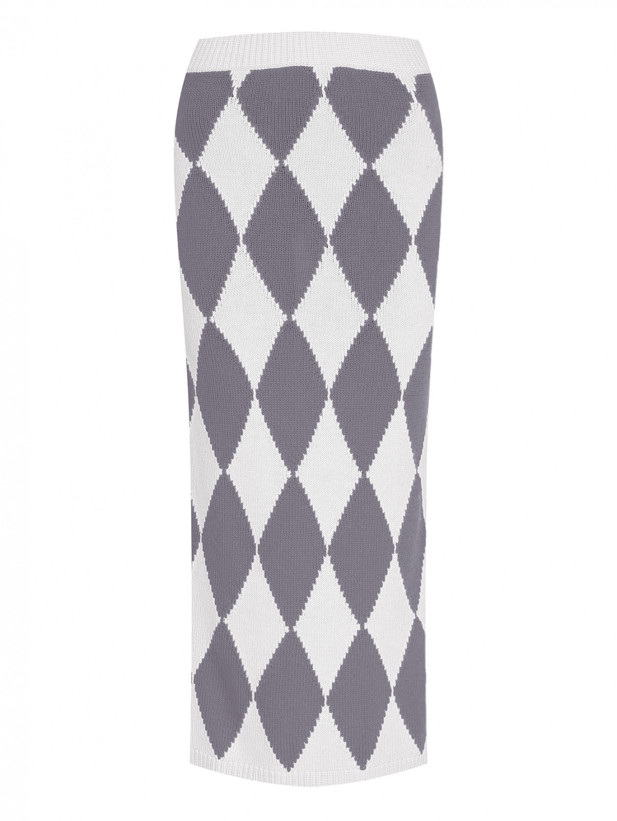 Трикотажная юбка с кашемиром Liviana Conti  –  Общий вид  – Цвет:  Серый