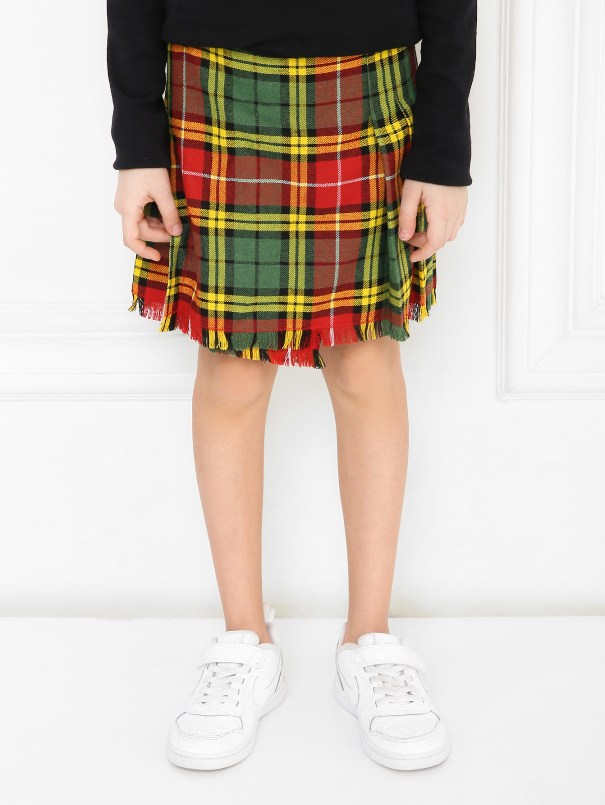 Юбка с запахом в клетку Junior Gaultier  –  МодельВерхНиз  – Цвет:  Узор