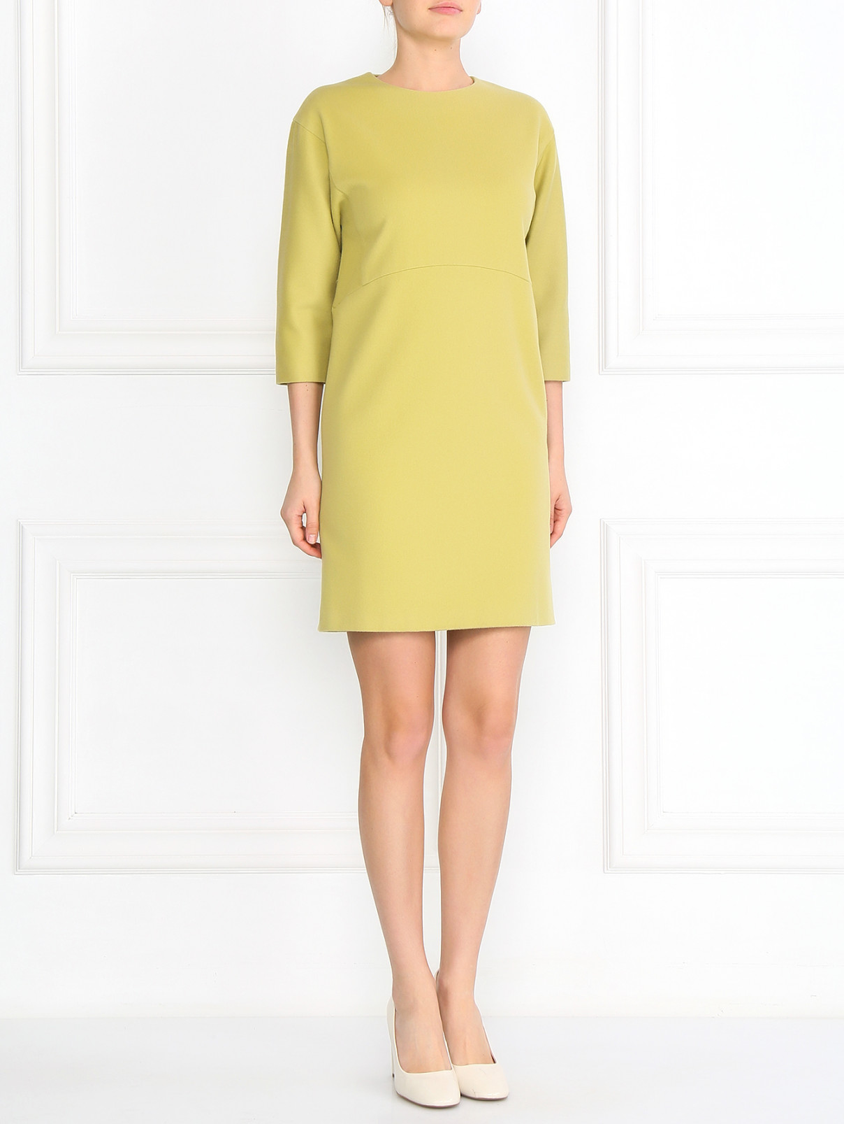 Платье из шерсти Ermanno Scervino  –  Модель Общий вид  – Цвет:  Зеленый