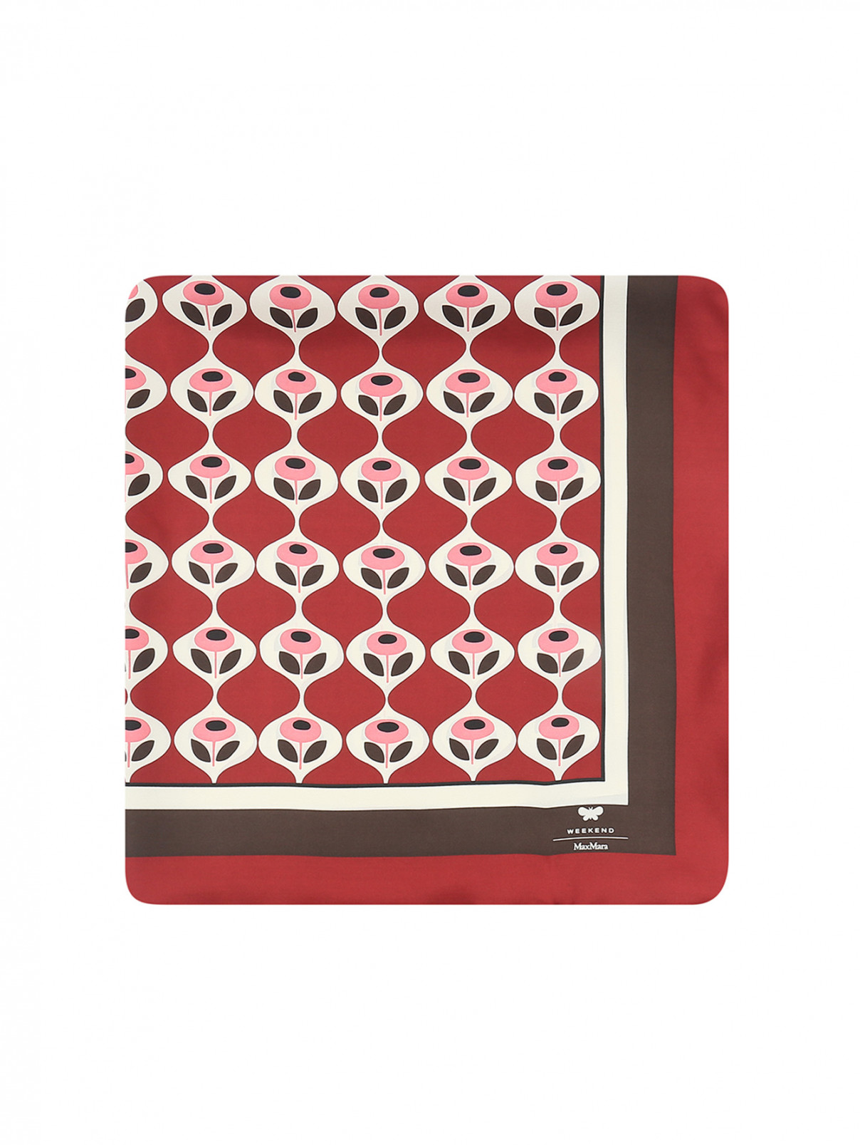 Платок из шелка с узором Weekend Max Mara  –  Общий вид  – Цвет:  Красный
