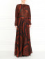 Платье-макси из шелка с узором Jean Paul Gaultier  –  Модель Верх-Низ
