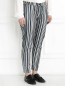 Укороченные брюки из хлопка с узором "полоска" Marina Rinaldi  –  Модель Верх-Низ