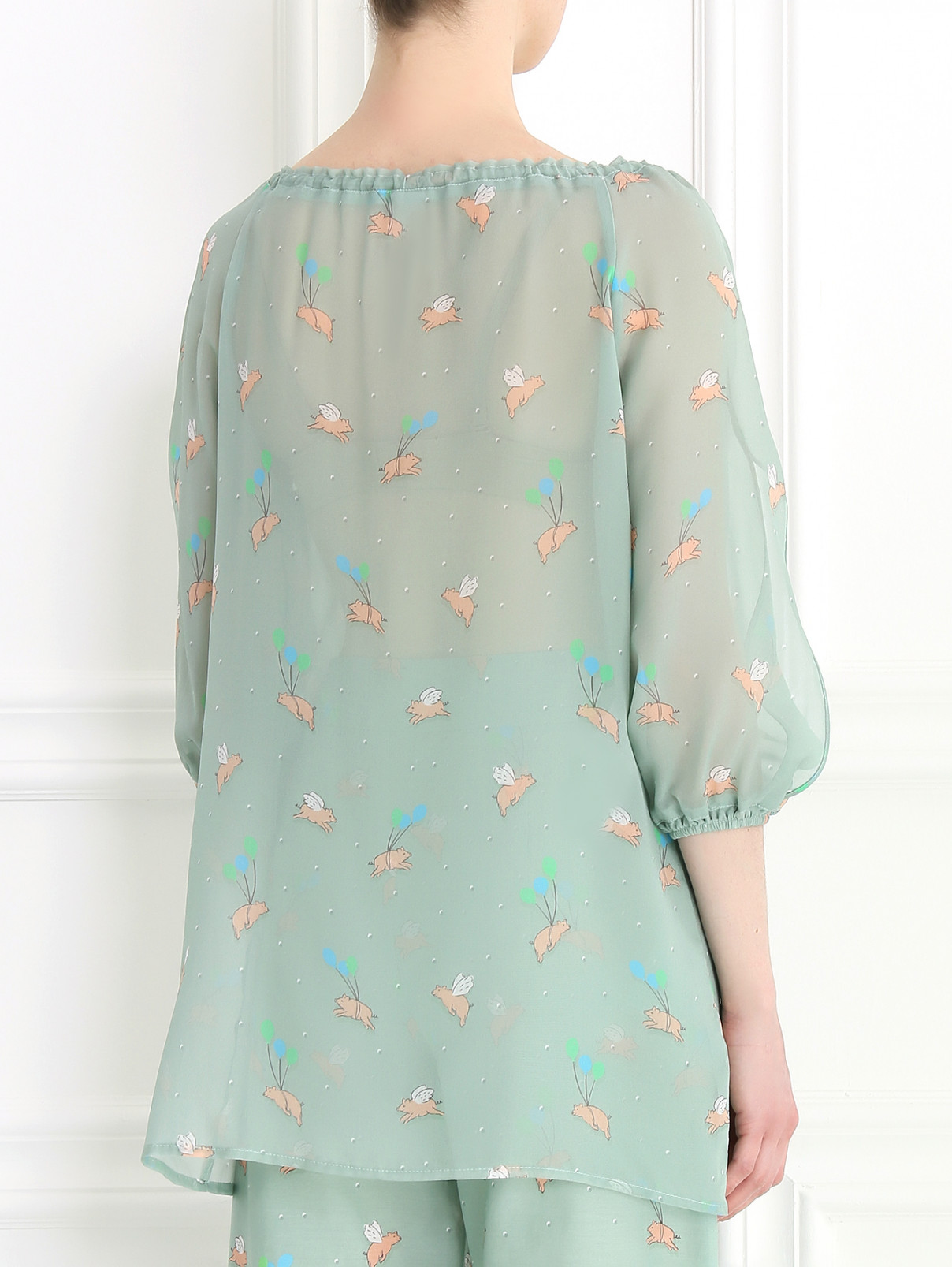 Блуза из вискозы с узором Femme by Michele R.  –  Модель Верх-Низ1  – Цвет:  Узор