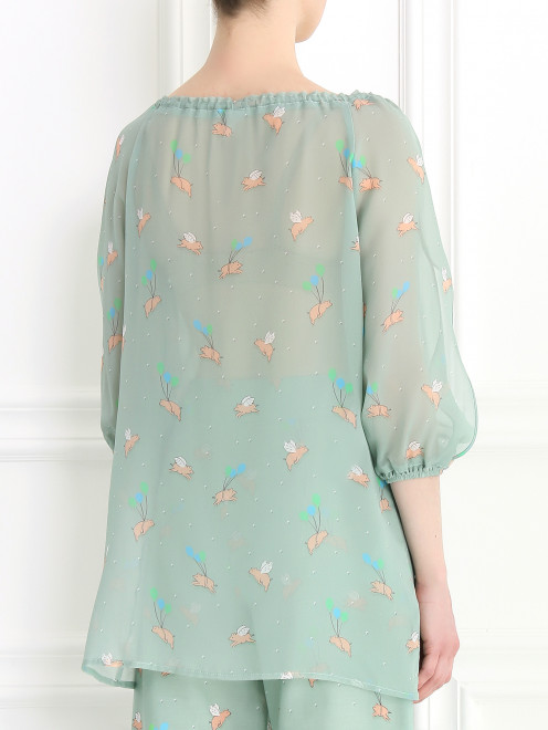 Блуза из вискозы с узором Femme by Michele R. - Модель Верх-Низ1
