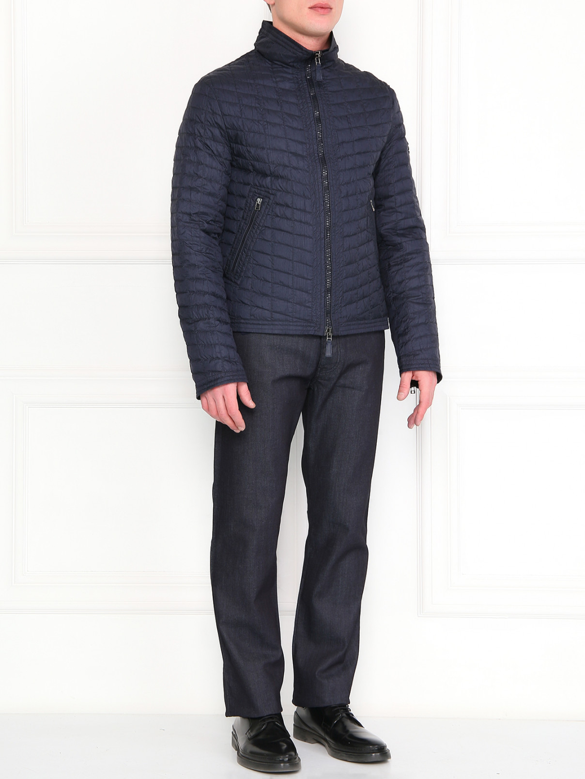 Пуховая стеганая куртка Ermanno Scervino  –  Модель Общий вид  – Цвет:  Синий