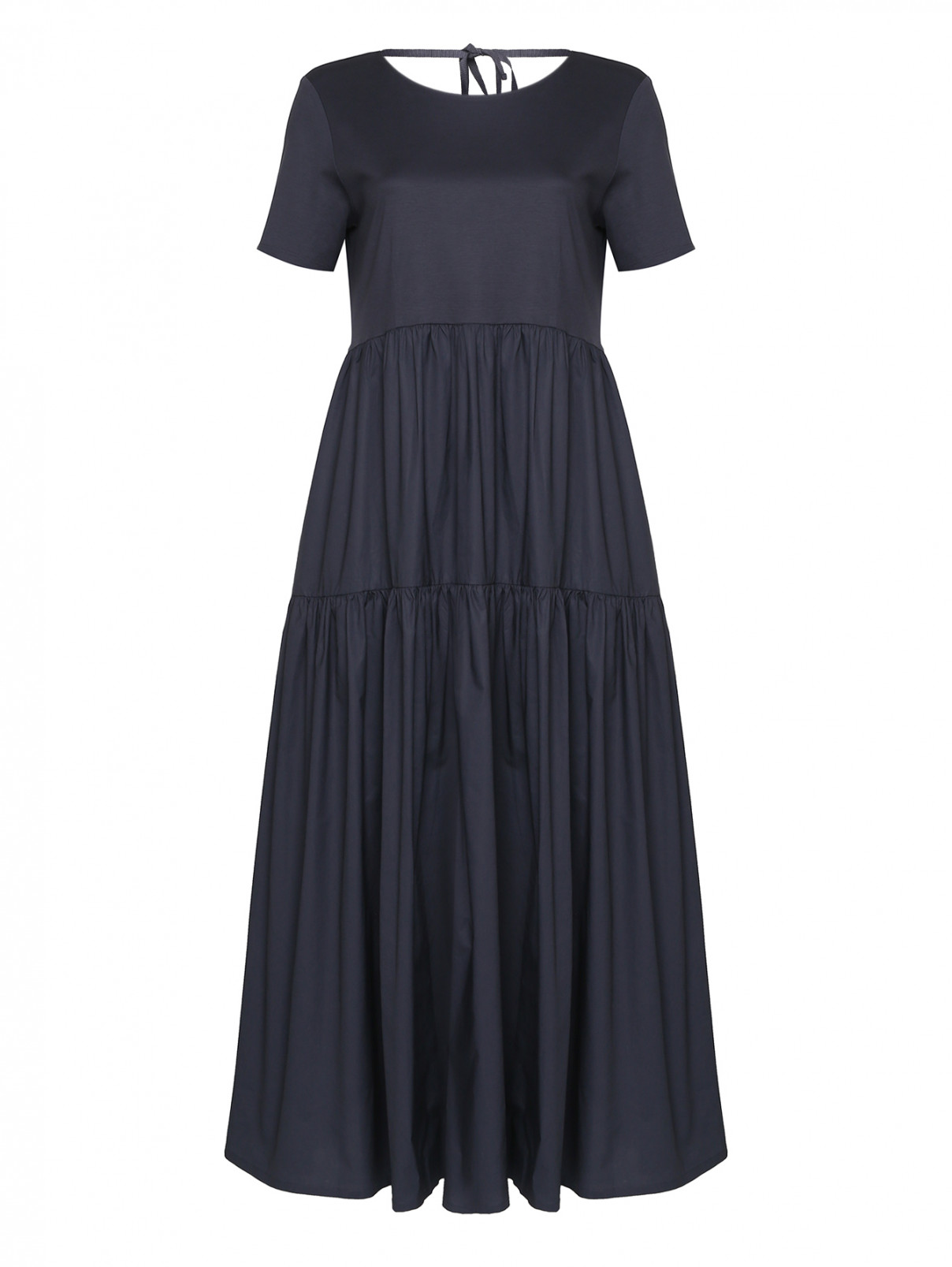 Платье свободного кроя с короткими рукавами Weekend Max Mara  –  Общий вид  – Цвет:  Синий