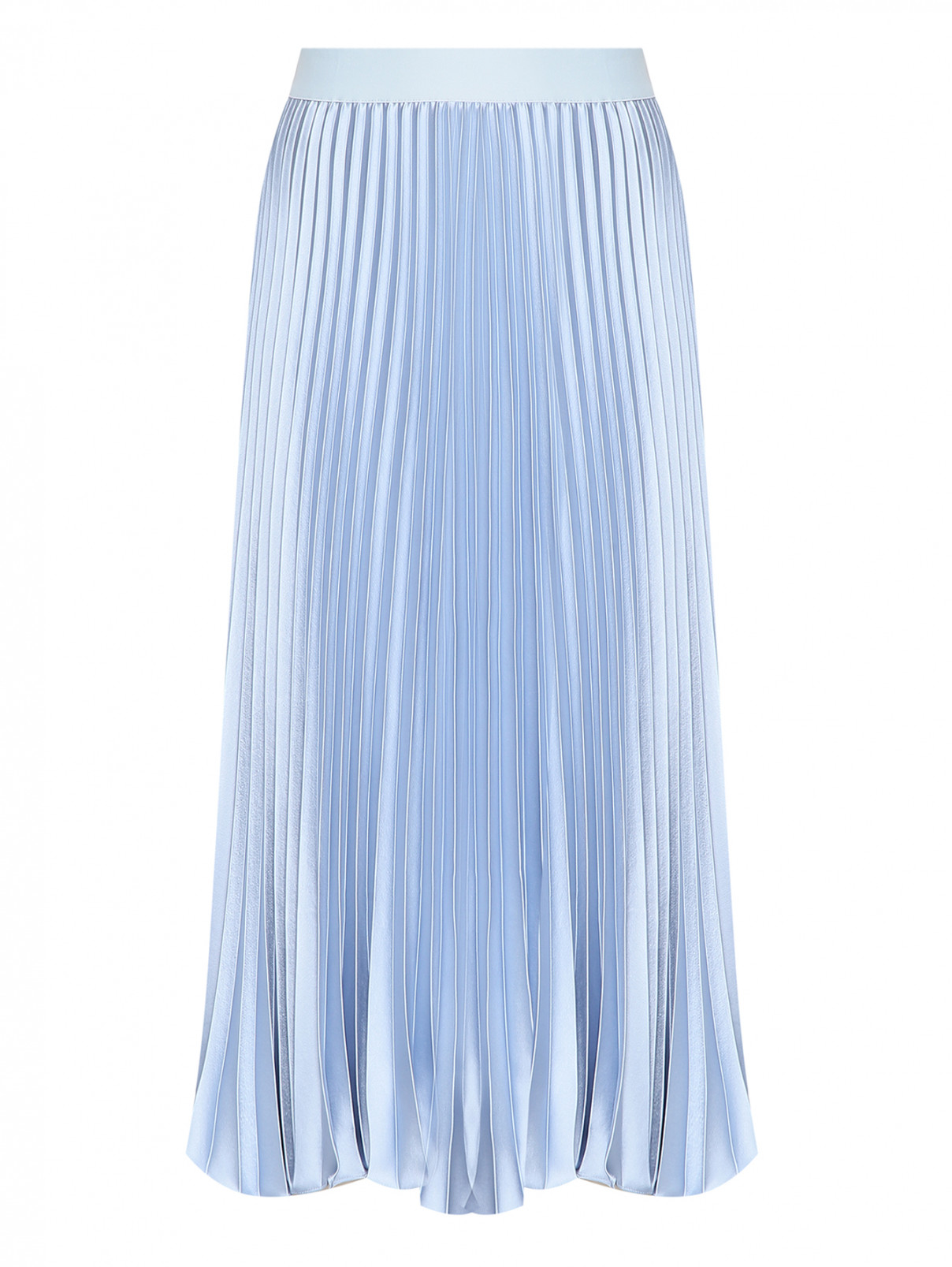 Плиссированная юбка-миди Weekend Max Mara  –  Общий вид  – Цвет:  Синий