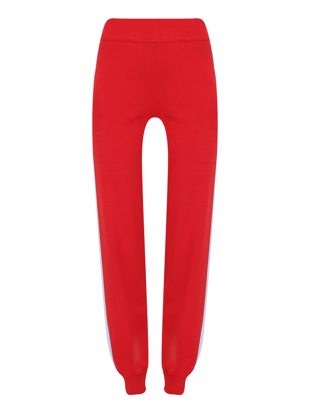 Трикотажные брюки на резинке с лампасами Weekend Max Mara  –  Общий вид  – Цвет:  Красный