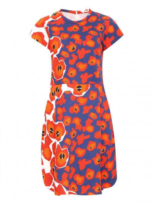 Платье из хлопка с цветочным узором - Общий вид