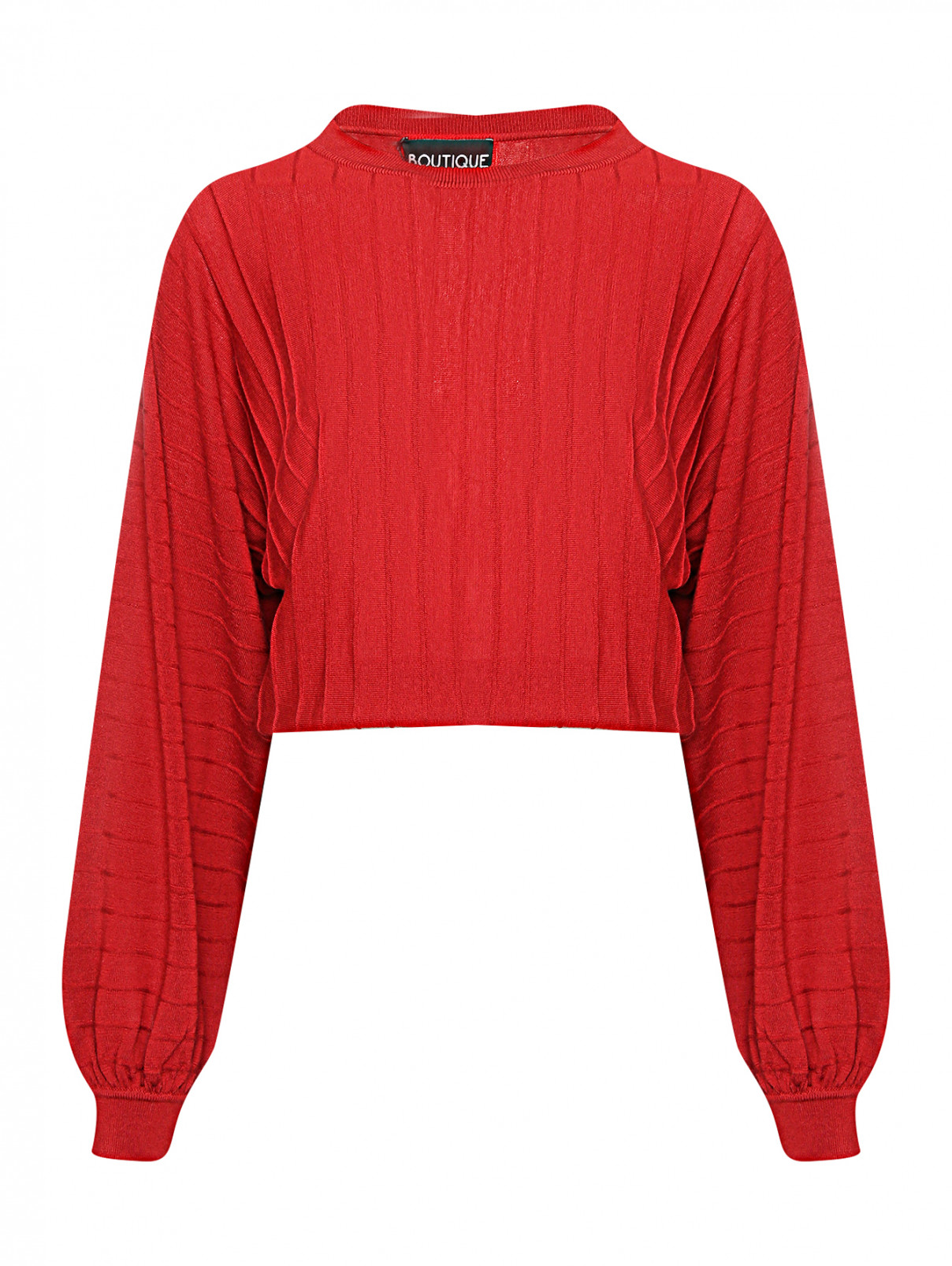 Джемпер из шерсти свободного кроя Moschino Boutique  –  Общий вид  – Цвет:  Красный