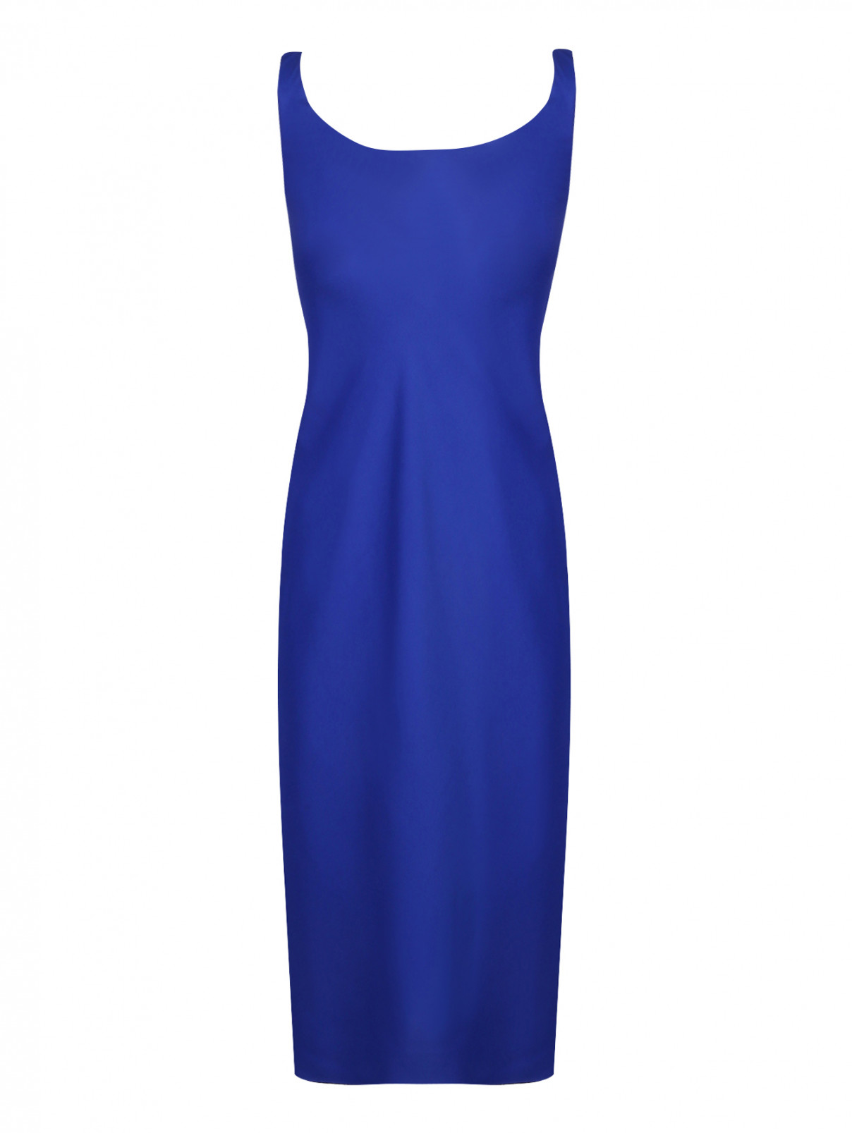 Платье-миди, с вырезами Maison Margiela  –  Общий вид  – Цвет:  Синий