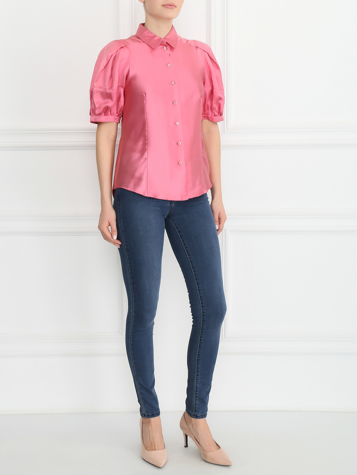Блуза из шелка Moschino  –  Модель Общий вид  – Цвет:  Розовый