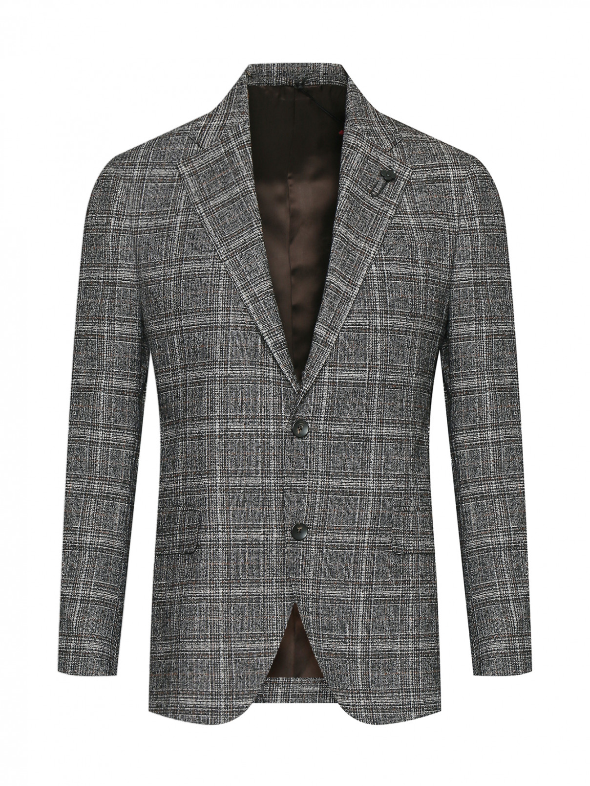 Пиджак из хлопка и шерсти LARDINI  –  Общий вид  – Цвет:  Мультиколор