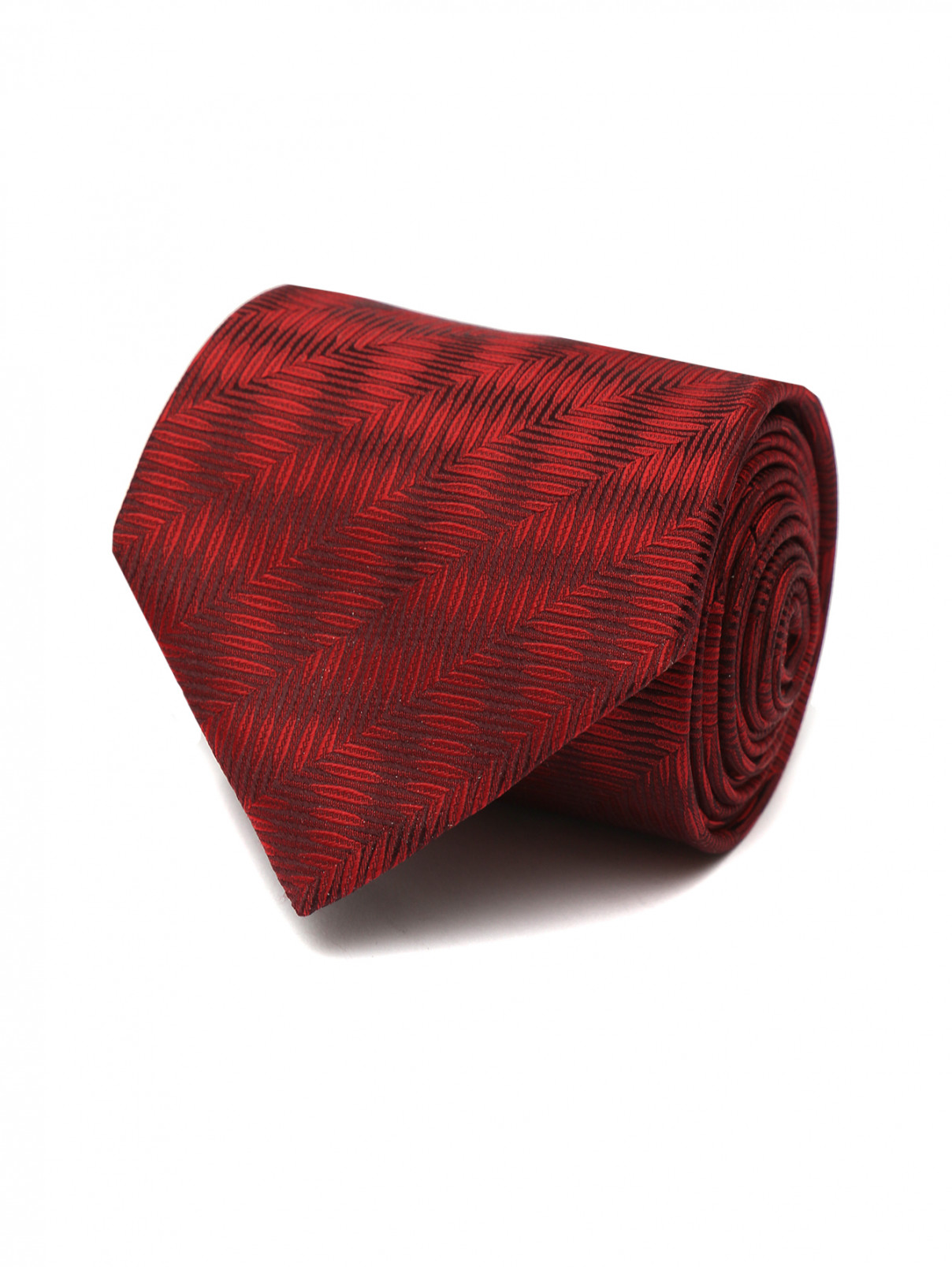 Галстук из шелка с узором Lanvin  –  Общий вид  – Цвет:  Красный