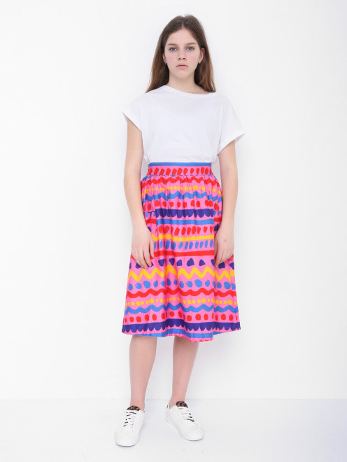 Хлопковая юбка на резинке Stella McCartney kids - МодельОбщийВид