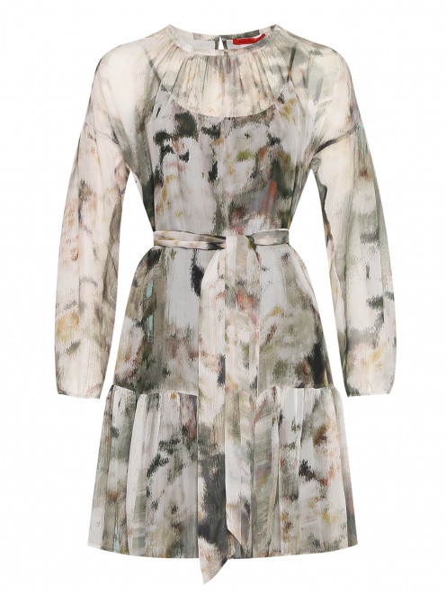 Платье из вискозы и шелка с узором Max&Co - Общий вид