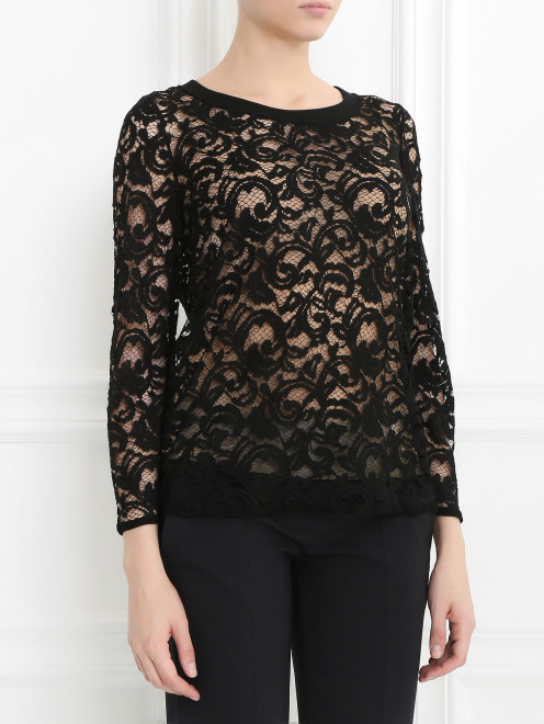 Кружевная блуза с длинным рукавом Alberta Ferretti - Модель Верх-Низ