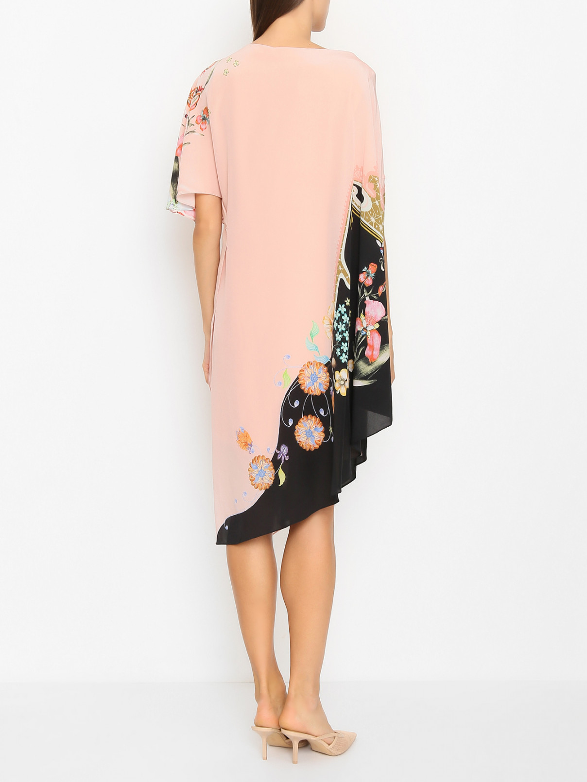 Платье из шелка асимметричного кроя Etro  –  МодельВерхНиз1  – Цвет:  Розовый
