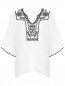 Блуза из шелка с вышивкой IVI collection  –  Общий вид