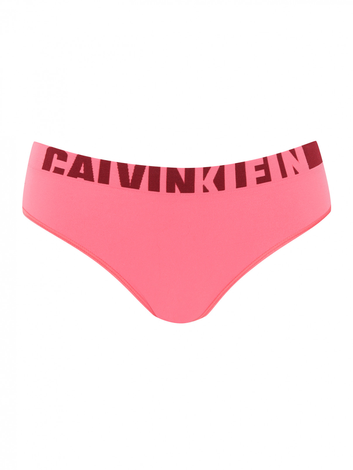 Трусы с контрастной резинкой Calvin Klein  –  Общий вид  – Цвет:  Розовый