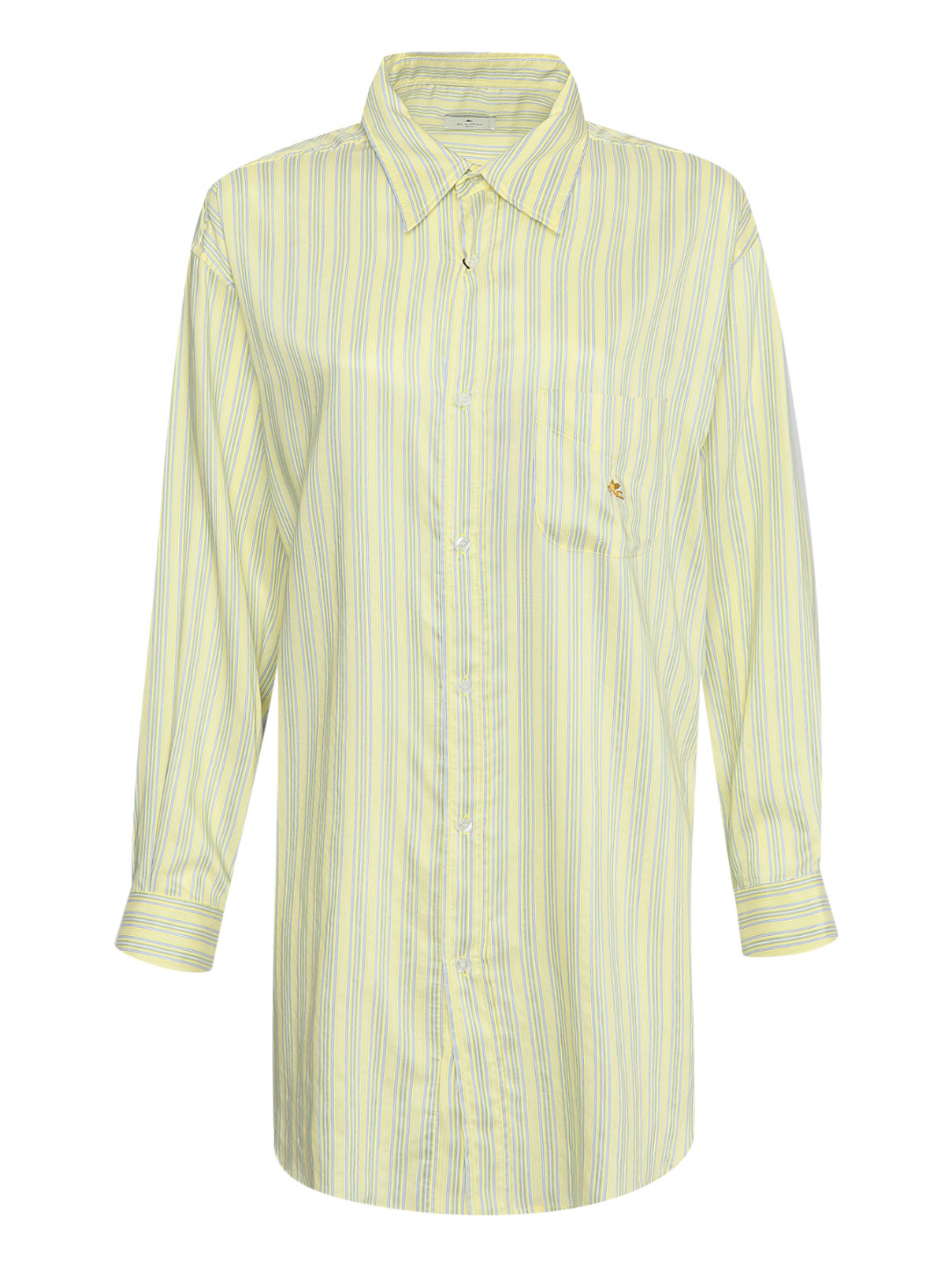 Рубашка с узором полоска Etro  –  Общий вид  – Цвет:  Желтый