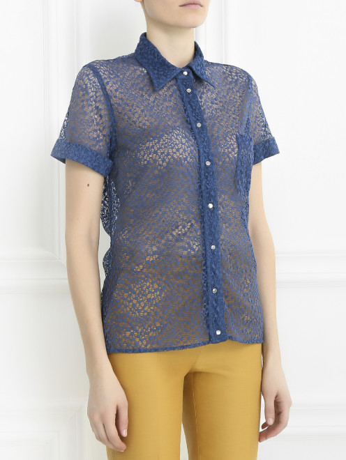 Блуза из нейлона с перфорацией Jean Paul Gaultier - Модель Верх-Низ