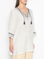 Блуза из льна с вышивкой Marina Rinaldi  –  МодельВерхНиз