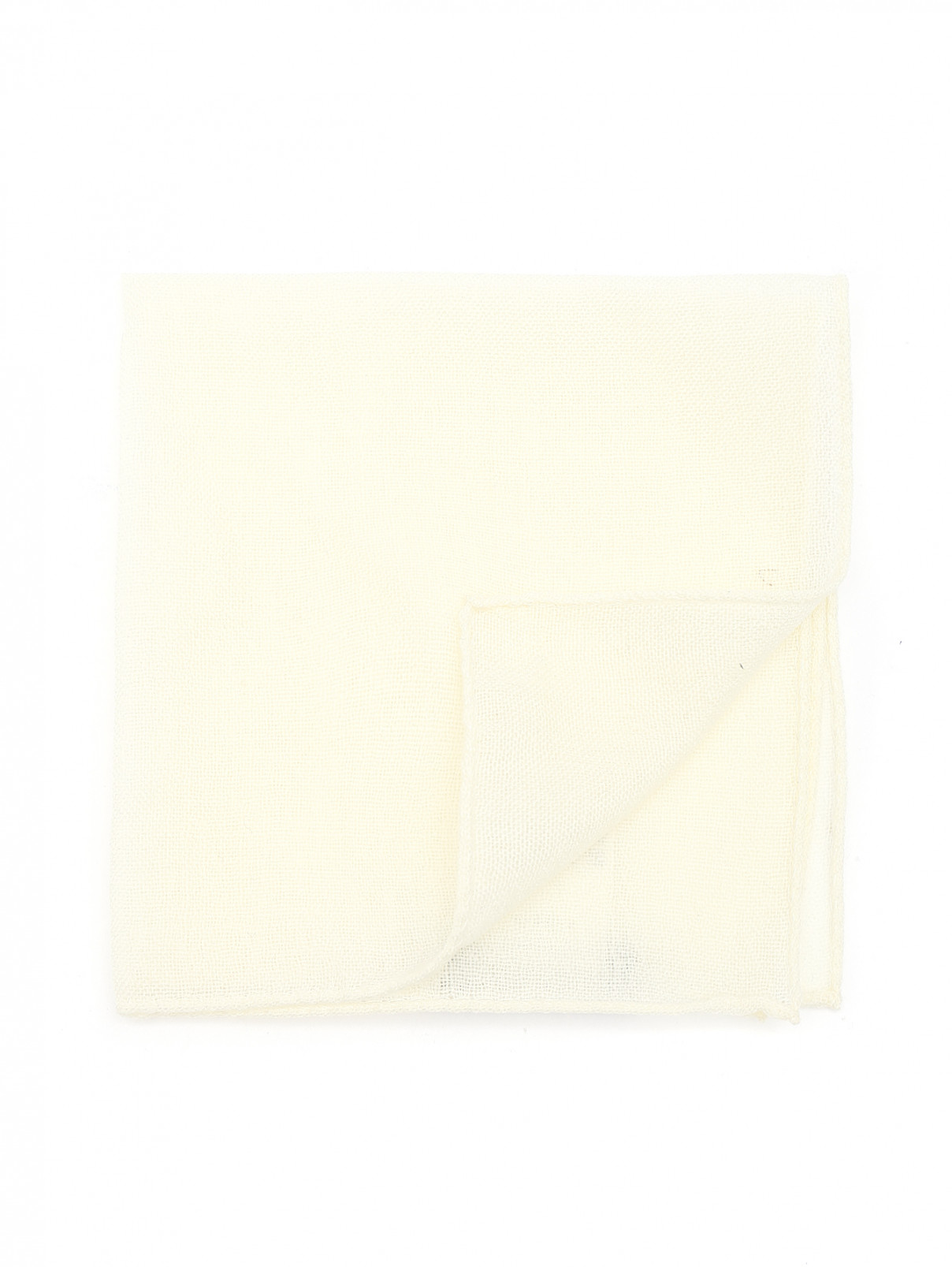 Карманный платок из шерсти LARDINI  –  Общий вид  – Цвет:  Белый