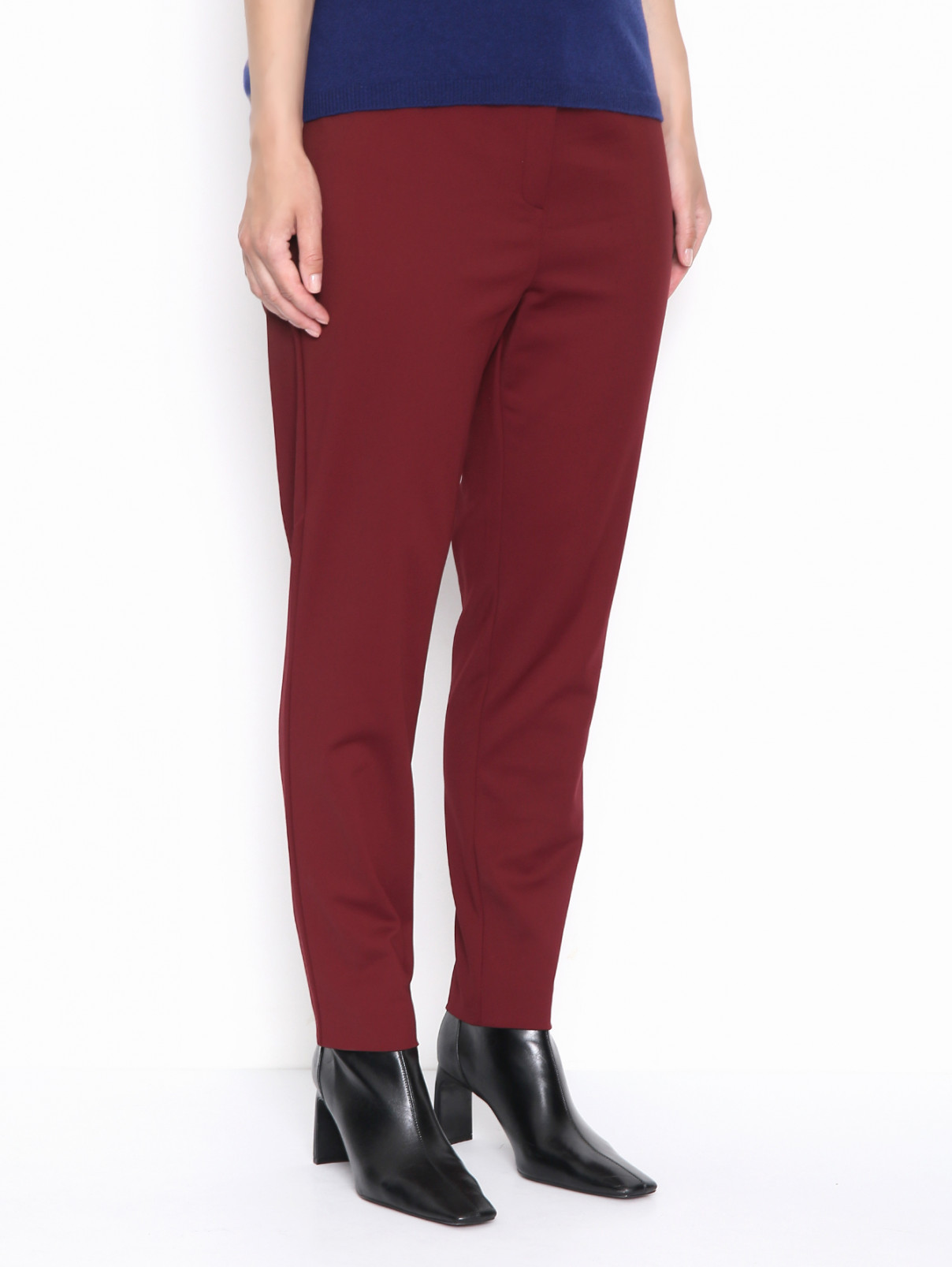 Укороченные брюки из смешанного хлопка Marina Rinaldi  –  МодельВерхНиз  – Цвет:  Красный