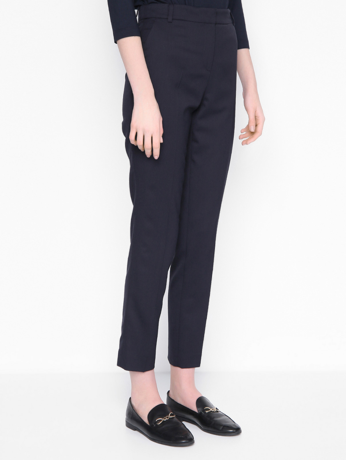Прямые брюки с карманами Luisa Spagnoli  –  МодельВерхНиз  – Цвет:  Черный