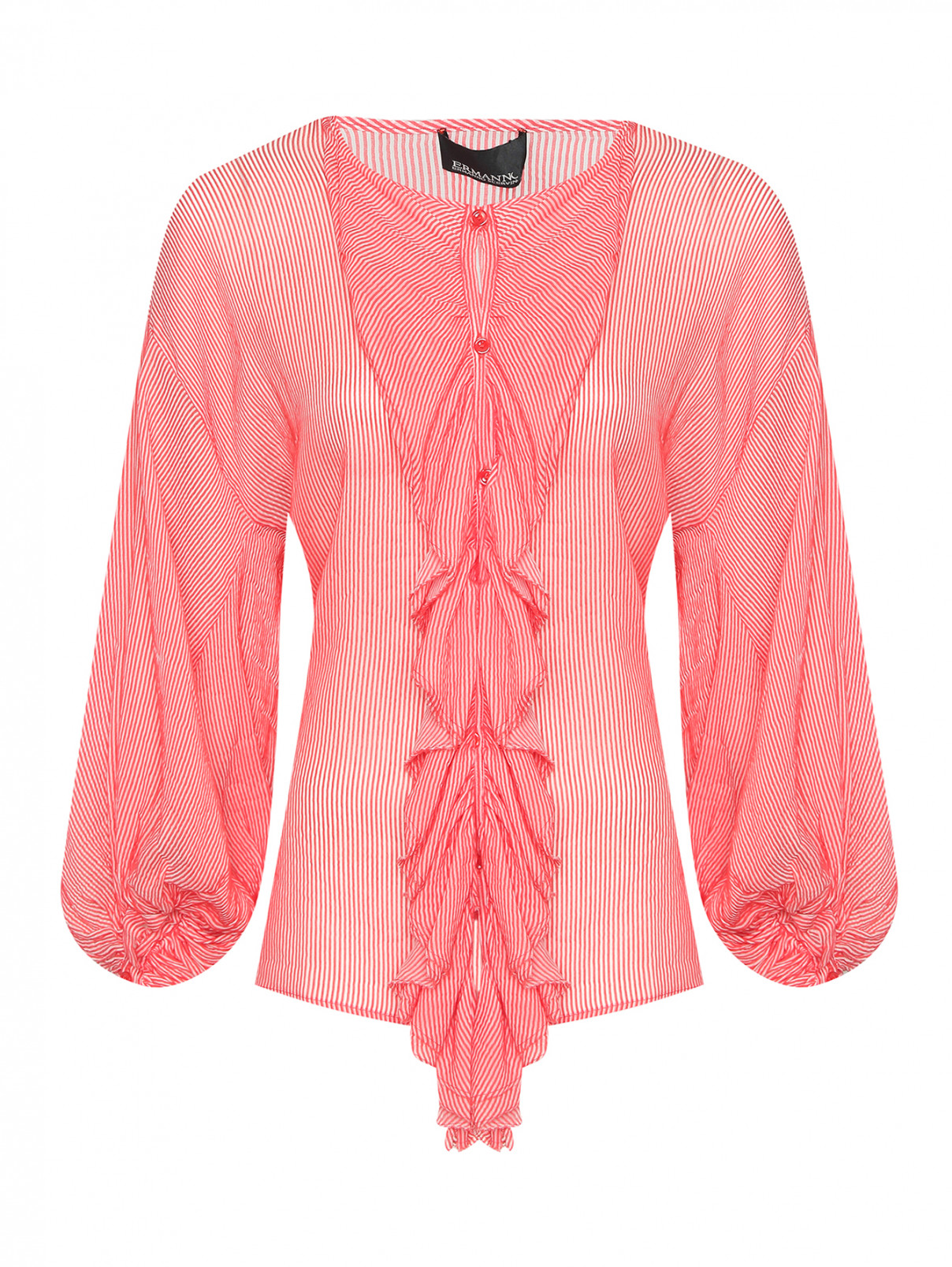Блуза из хлопка и шелка с узором свободного кроя Ermanno Ermanno Scervino  –  Общий вид