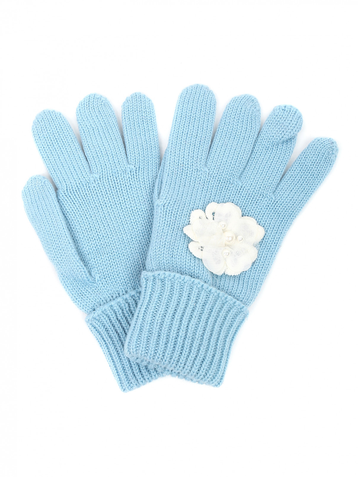 Перчатки из шерсти с аппликацией IL Trenino  –  Общий вид  – Цвет:  Синий