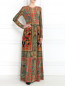 Платье-макси из шелка с узором и длинными рукавами Etro  –  Модель Общий вид