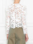 Блуза с вышивкой и драпированными рукавами Self-Portrait  –  МодельВерхНиз1
