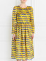 Платье-миди из шелка с узором Mary Katrantzou  –  Модель Верх-Низ