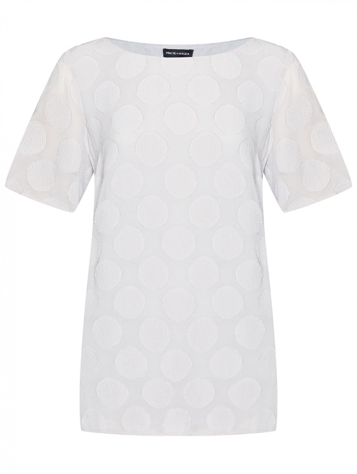 Блуза из смешанного шелка с узором Per te by Krizia  –  Общий вид