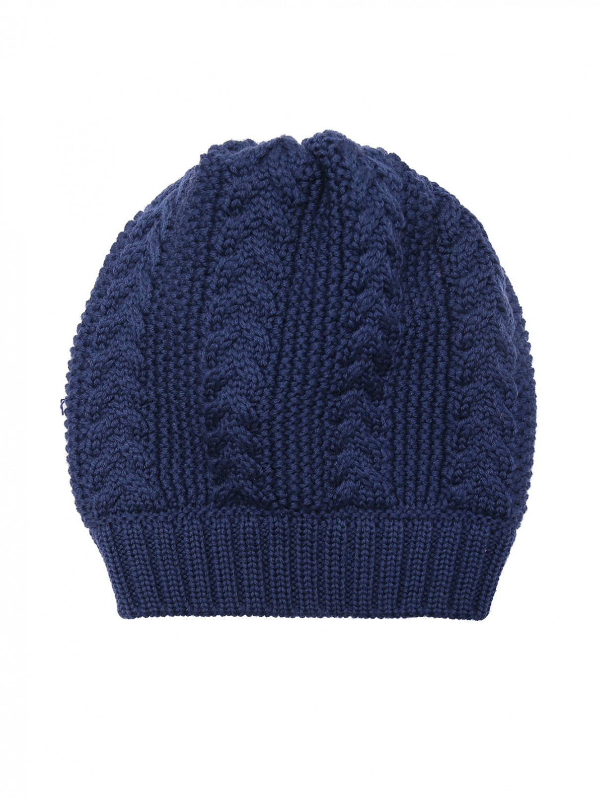 Шерстяная однотонная шапка Catya  –  Общий вид  – Цвет:  Синий
