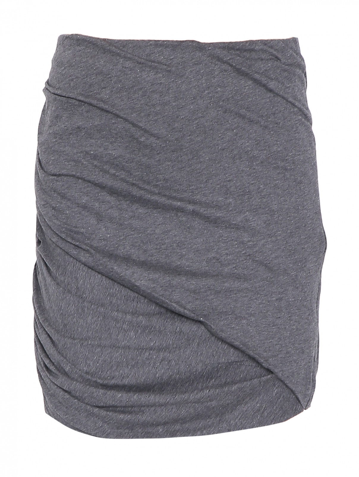 Трикотажная юбка-мини с драпировкой Iro  –  Общий вид  – Цвет:  Серый