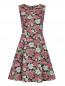 Платье с цветочным узором и симметричными складками Max Mara  –  Общий вид