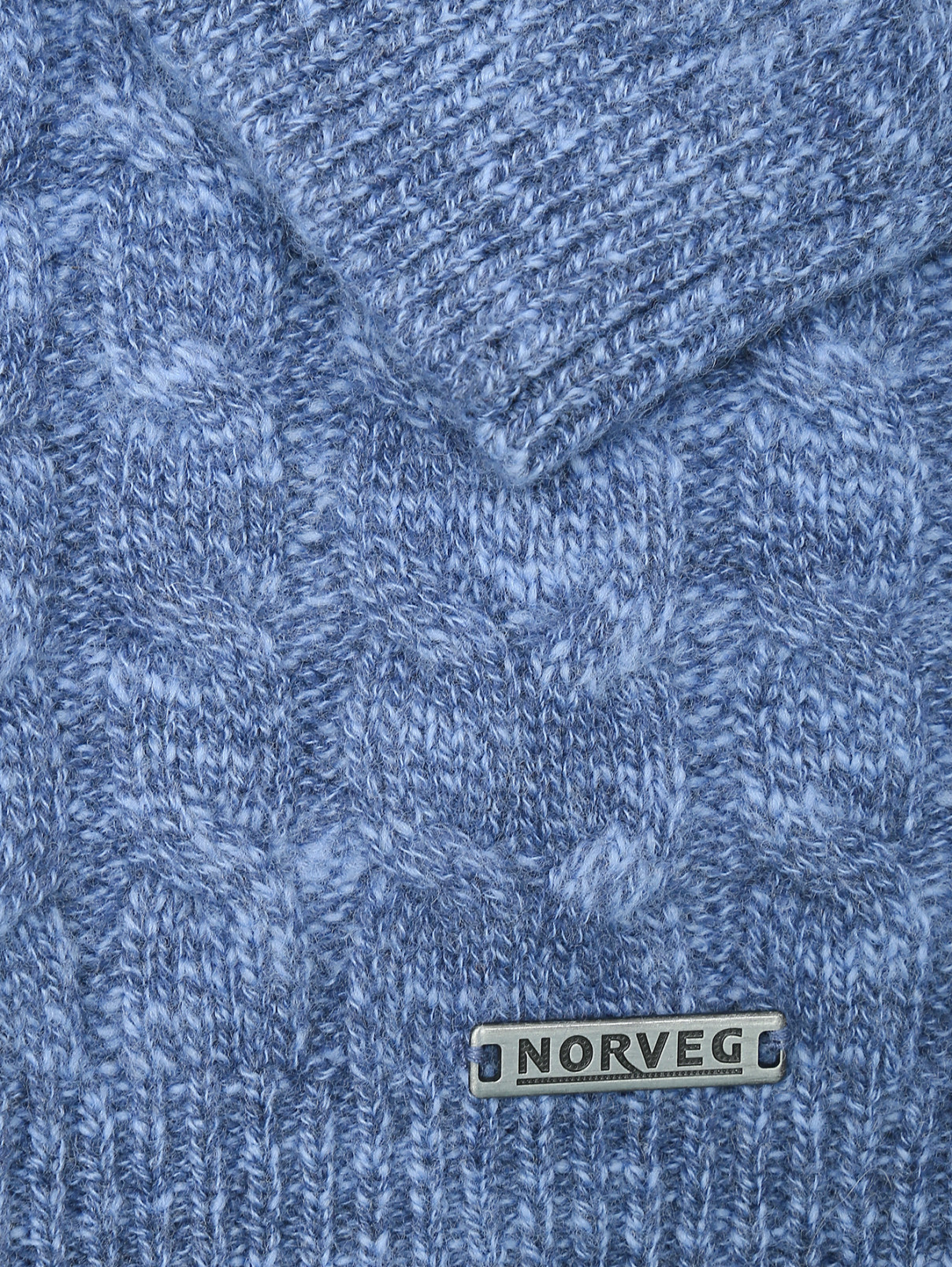 Шерстяной кардиган на молнии Norveg  –  Деталь1  – Цвет:  Синий