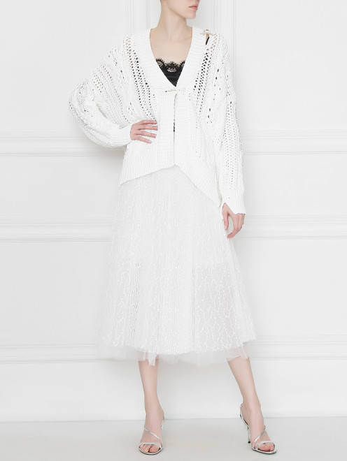 Юбка из сетки с вышивкой Ermanno Scervino - МодельОбщийВид