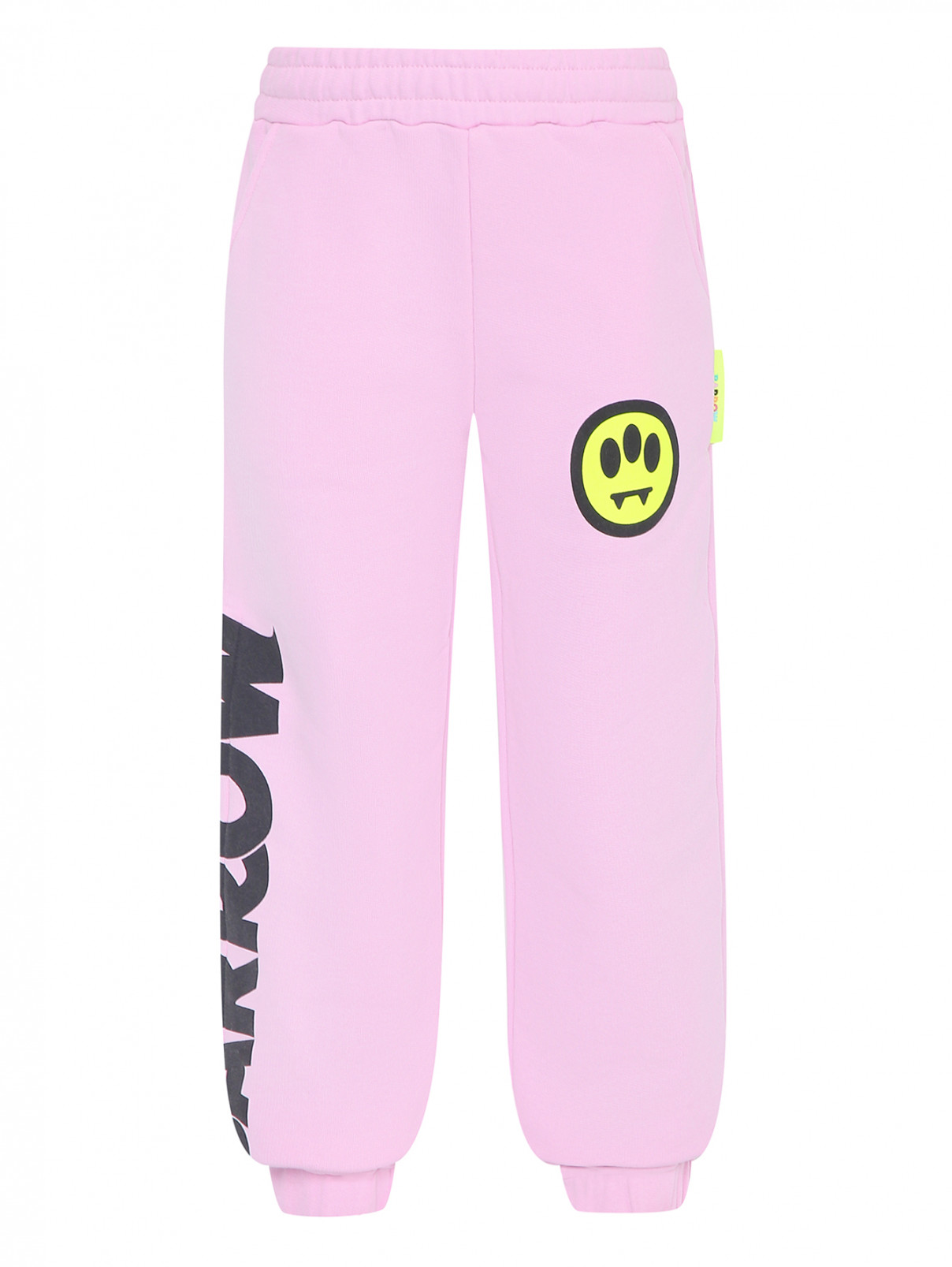 Трикотажные брюки с принтом Barrow Kids  –  Общий вид  – Цвет:  Розовый