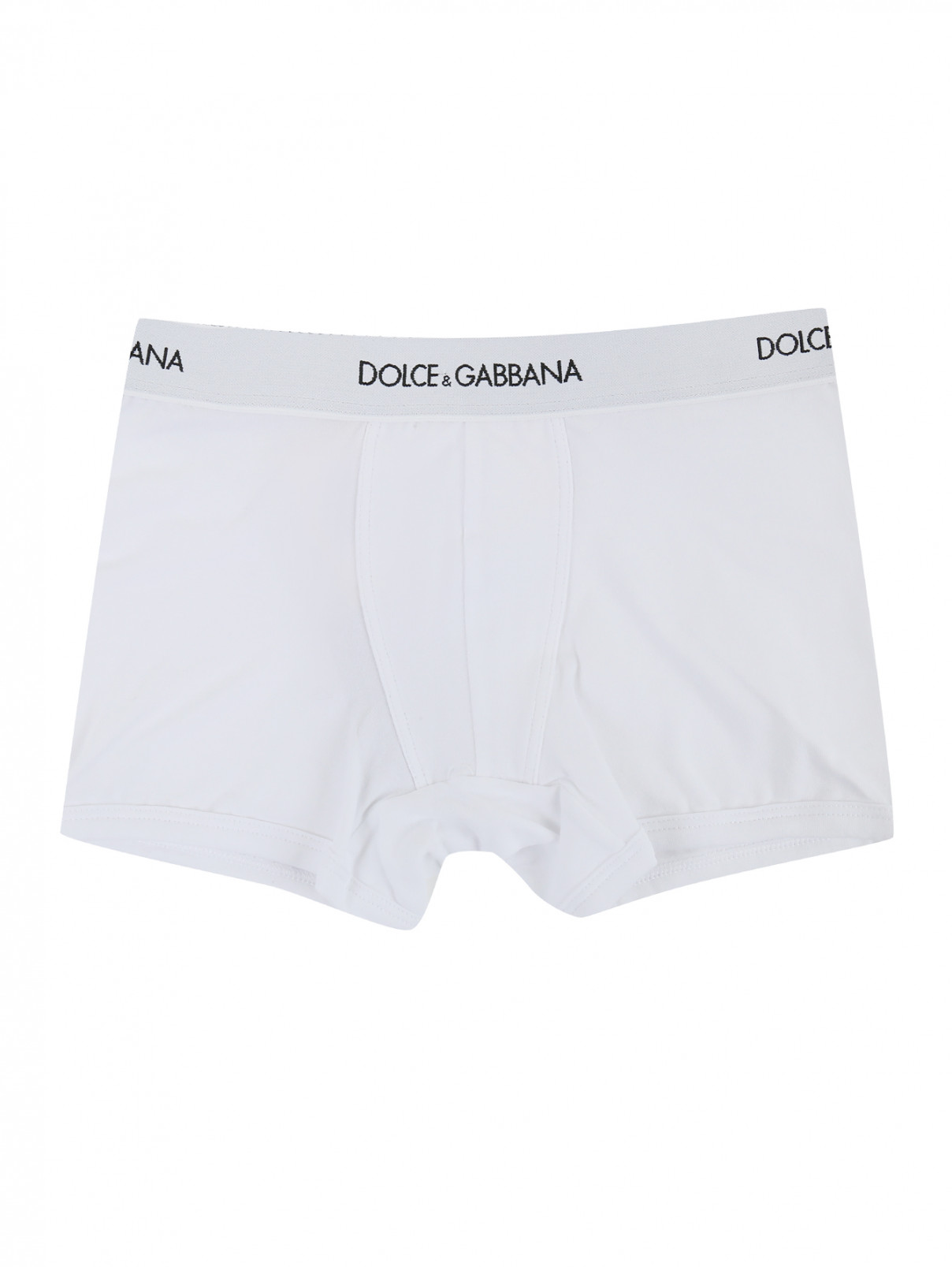 Трусы боксеры на широкой резинке в наборе из 2 штук Dolce & Gabbana  –  Общий вид  – Цвет:  Белый
