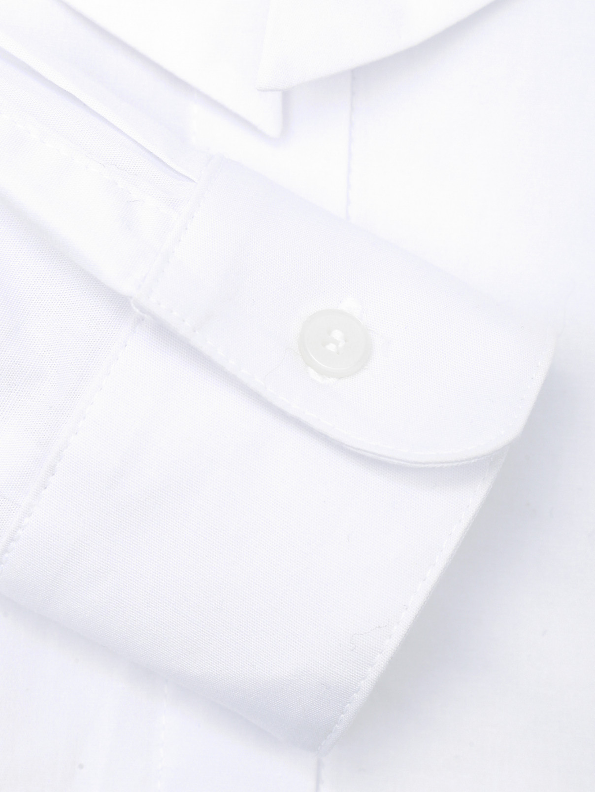 Блуза из хлопка с жабо Val Max  –  Деталь1  – Цвет:  Белый