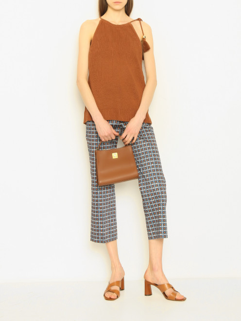 Однотонный топ из льна Max Mara - МодельОбщийВид