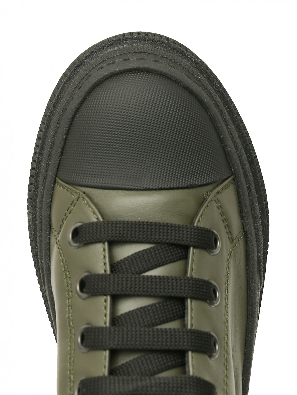 Ботинки из кожи на молнии и шнуровке Missouri  –  Обтравка3  – Цвет:  Зеленый