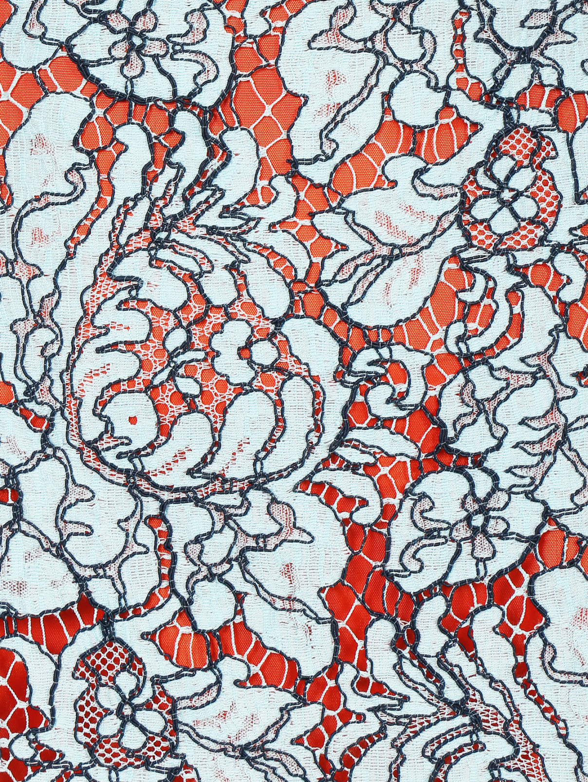 Юбка-мини из кружевного полотна Carven  –  Деталь1  – Цвет:  Синий