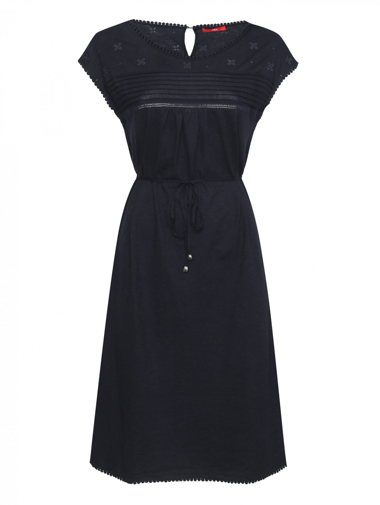 Платье из хлопка свободного кроя S.Oliver  –  Общий вид  – Цвет:  Синий