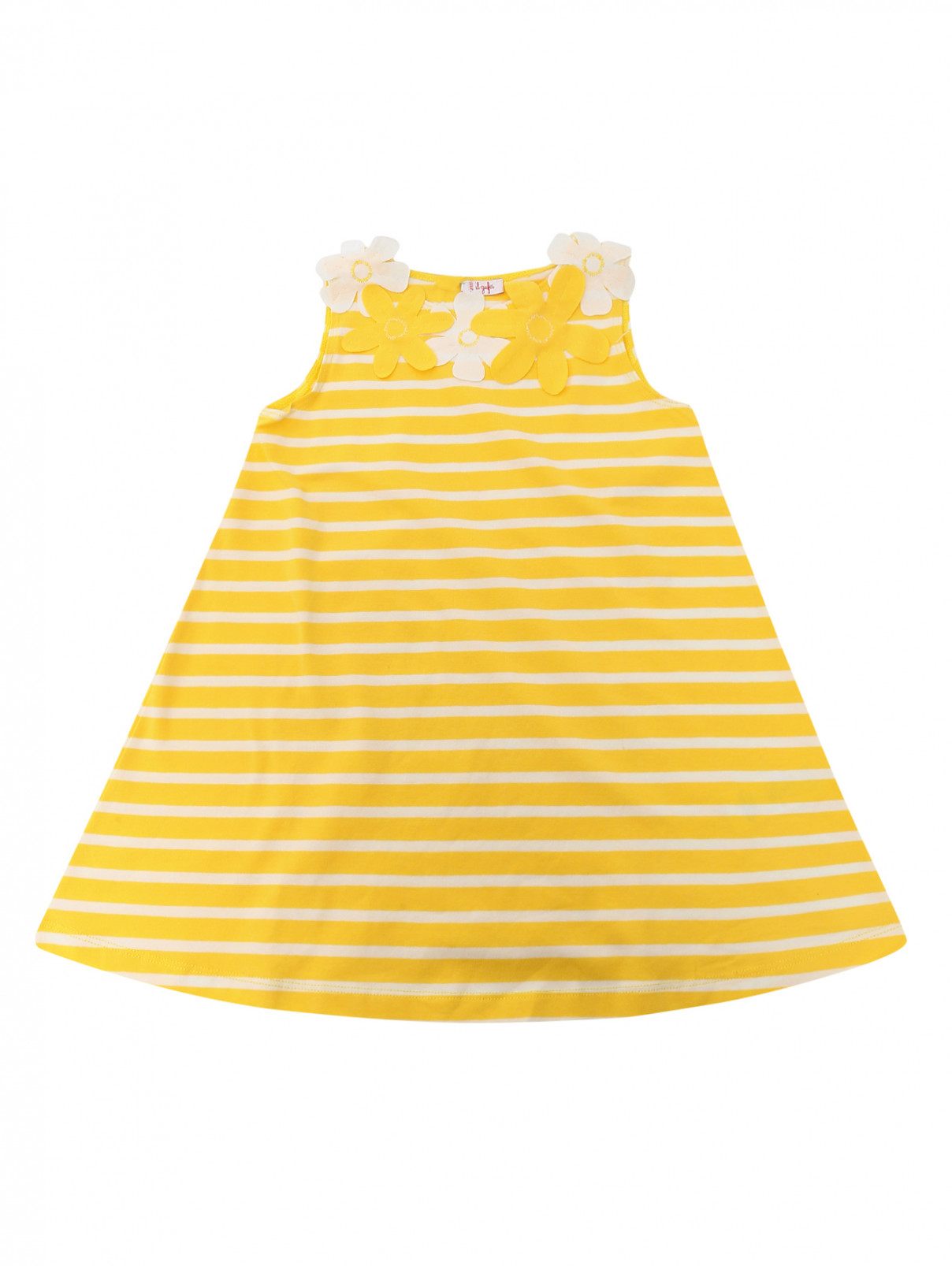 Платье трикотажное Il Gufo  –  Общий вид  – Цвет:  Желтый