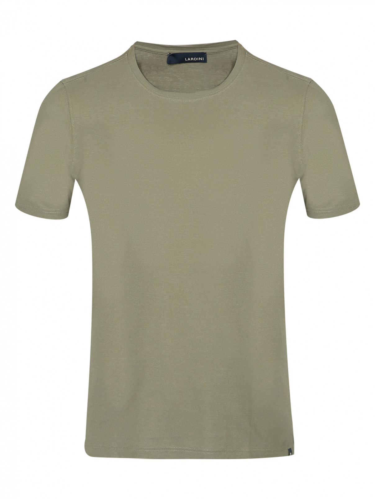 Базовая футболка из хлопка LARDINI  –  Общий вид  – Цвет:  Зеленый